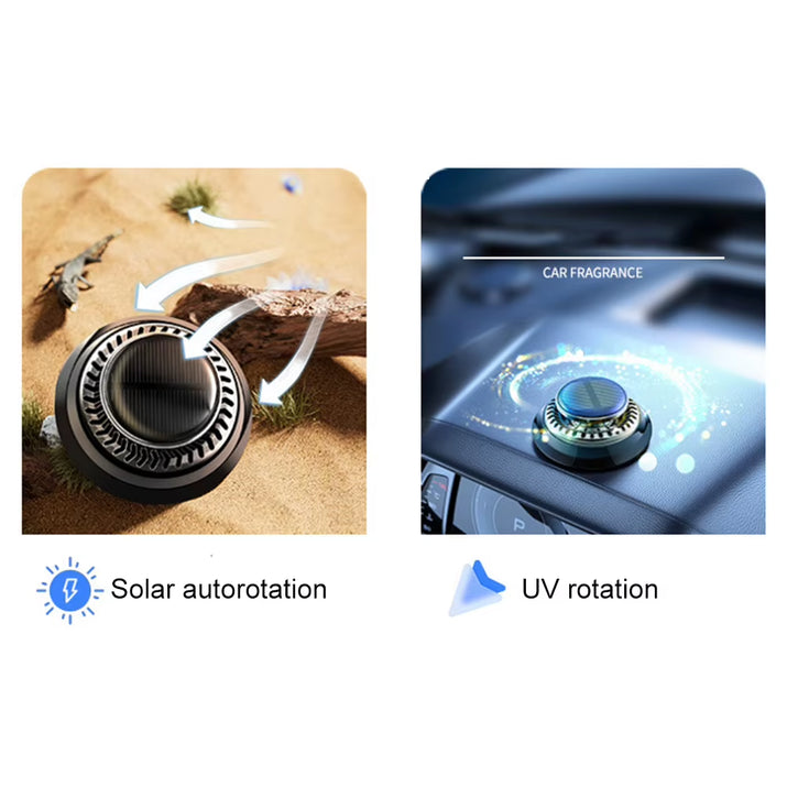 Solar Car Air Freshener Long Lasting Rotating Car Aromatherapy Car Essential Oils Diffusers Deodorizing Interior Accessories