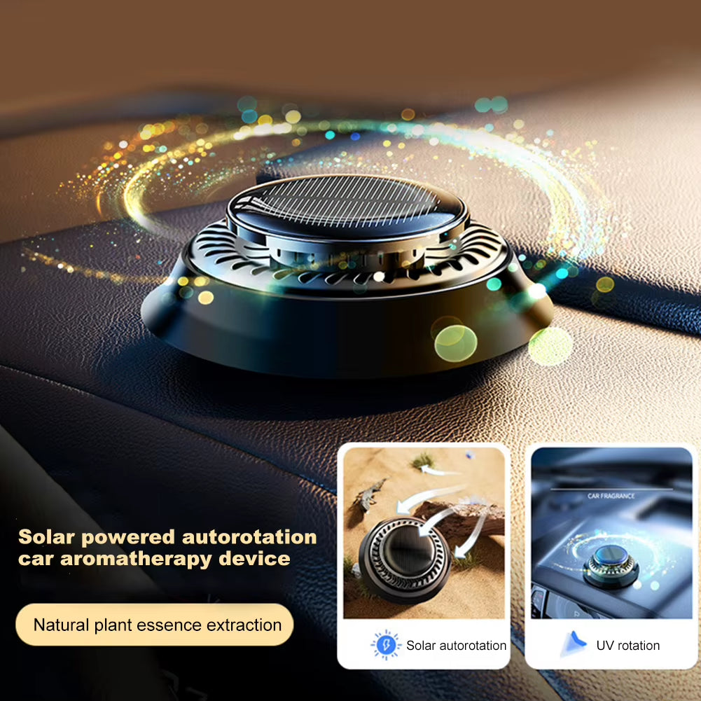 Solar Car Air Freshener Long Lasting Rotating Car Aromatherapy Car Essential Oils Diffusers Deodorizing Interior Accessories